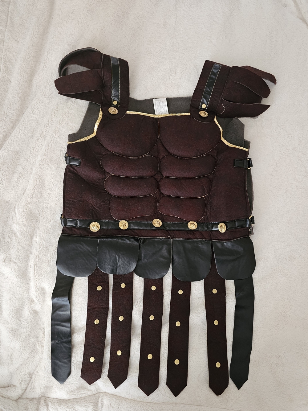 Mens Roman Gladiator Costume Chest Armor in Dark Brown
